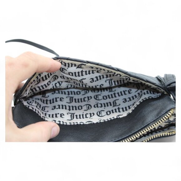 Juicy Couture Quilted Black Crossbody Bag Gold Hardware Logo Detailing Adjustabl - Picture 6 of 7